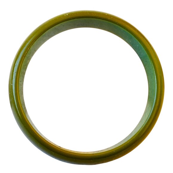 Vintage Bakelite Bangle Bracelet Green Smooth - Picture 15 of 16